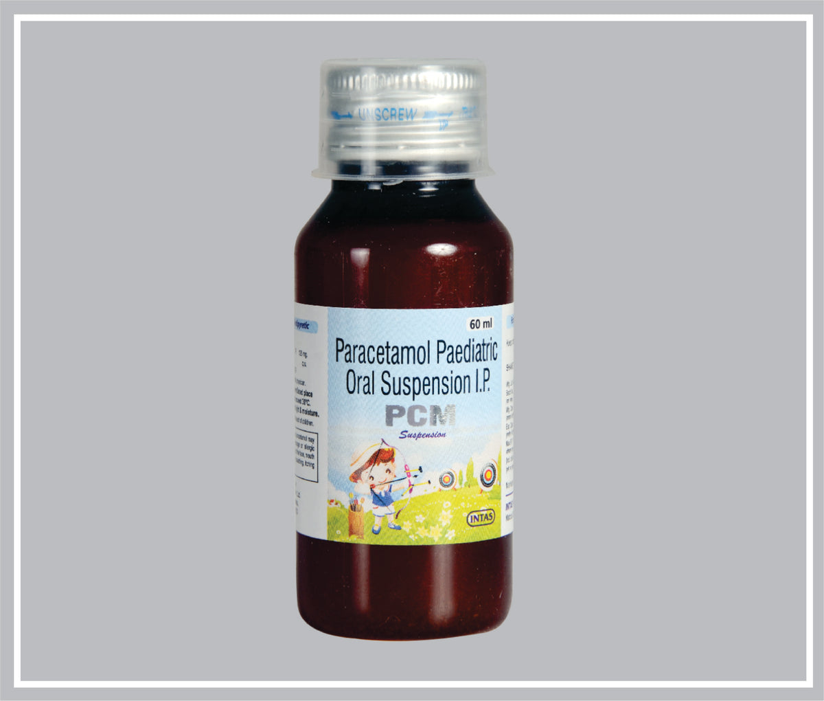 Pcm Suspension 60Ml (Paracetamol 125Mg /5Ml ) By Intas