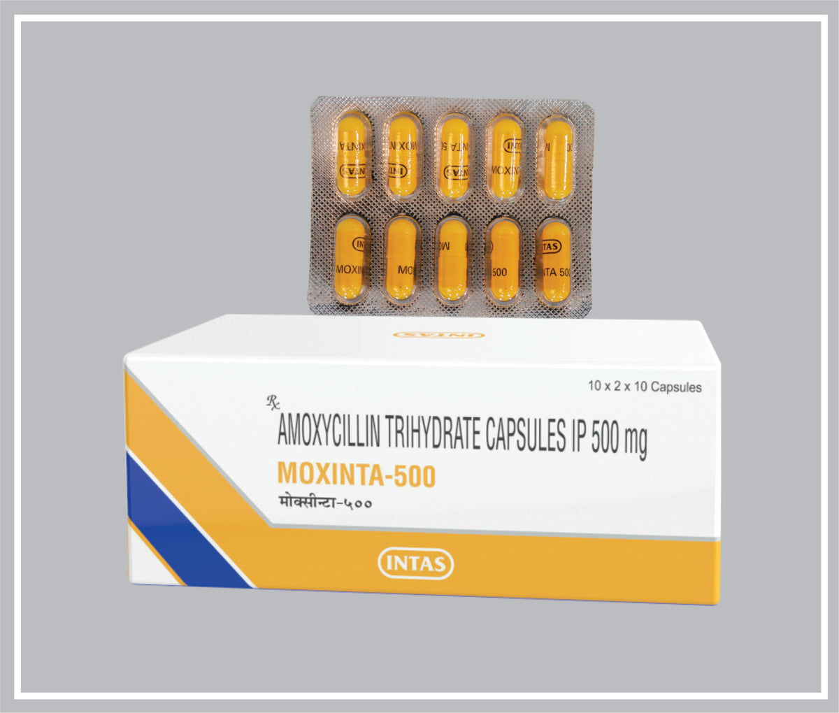 Moxinta-500 10 Cap (Amoxycillin 500 Mg Cap) By Intas