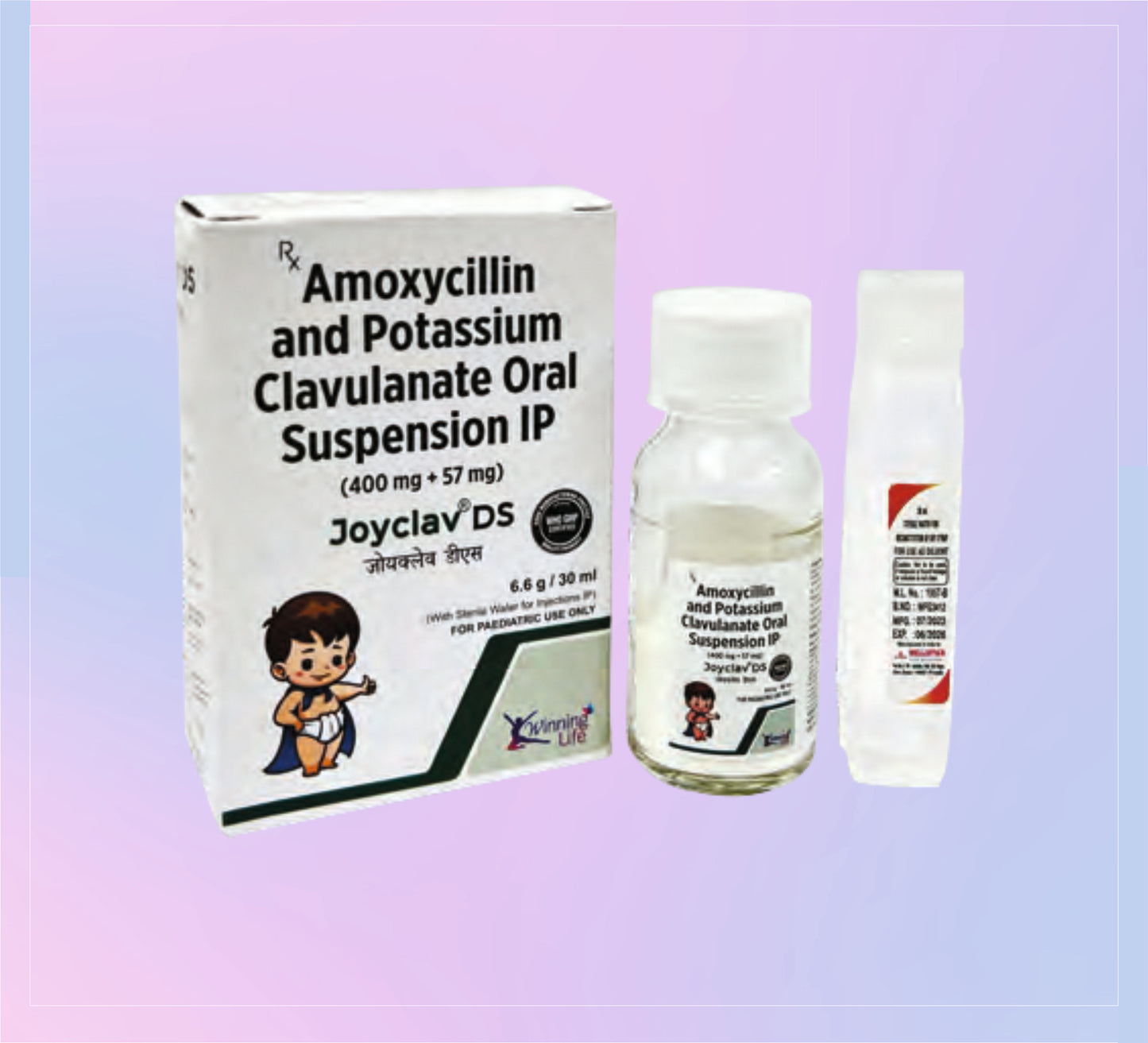Joyclav-Ds Susp 30Ml With Wfi 1X30ML Amoxicillin 400 Mg + Clavulanic Acid 57 Mg by Akumentis