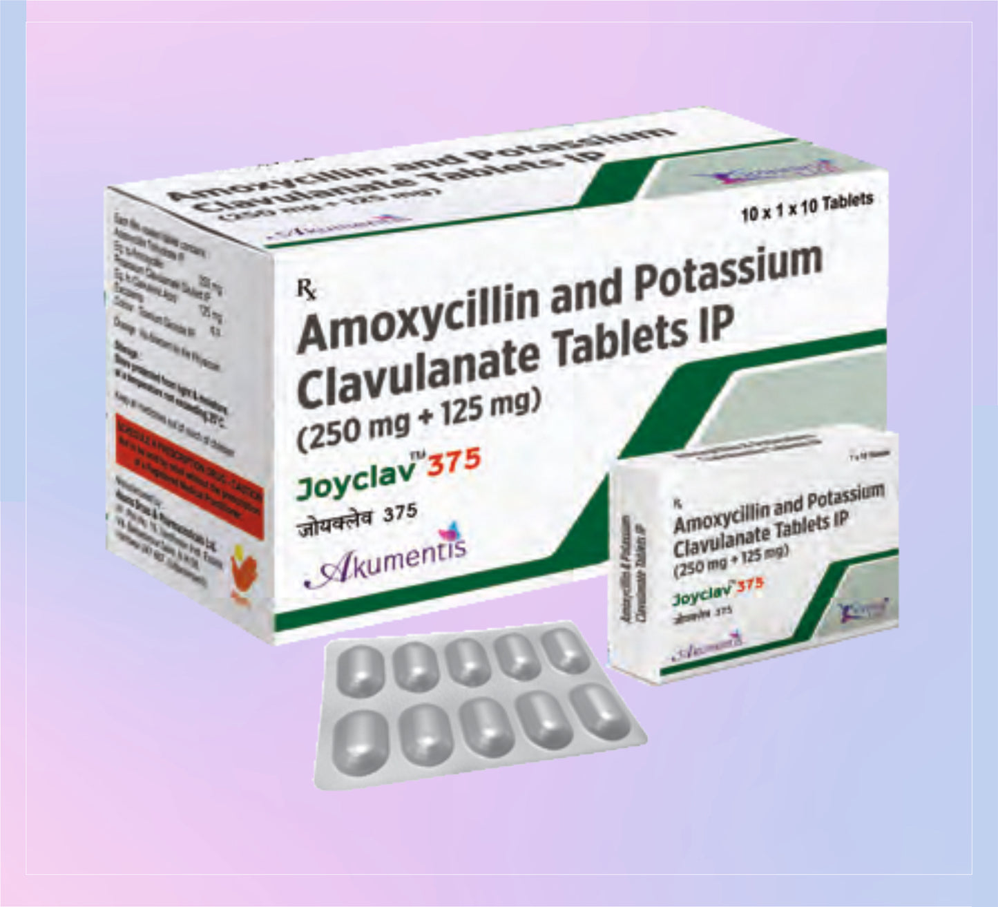 Joyclav 375 Tab (Al) 10x1x10 Amoxicillin 250 Mg + Clavulanic Acid 125 Mg by Akumentis