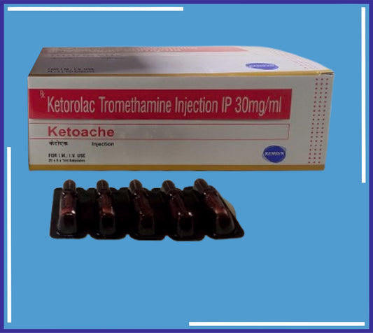 Ketoache Injection ( Ketorolac Tromethamine 30Mg, Alcohol (95%) Ip Eq. To Absolute Alcohol 11.5 V/V Sodium Chloride Ip 4.35Mg Water For Injection Ip Q.S To 1Ml ) pack 20x5x1ml by Kemsyn