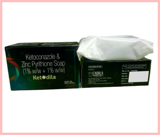 Ketodila Soap 75 Gm ( Ketoconazole 1% + Zince Pyrithone 1% Soap ) By Cadila