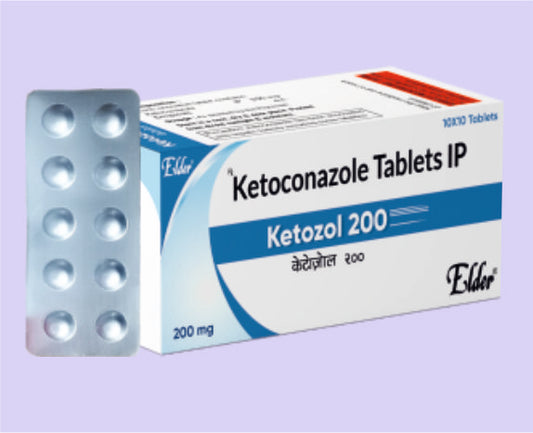 KETOZOL 200 TABS 10'S ( Ketoconazole Tablet IP 200mg ) by Elder