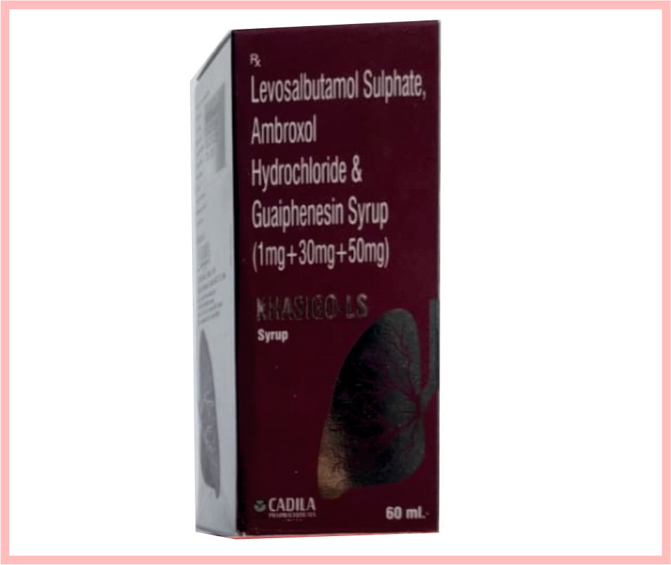 Khasigo Ls  60 Ml 60 Ml ( Ambroxol 30 Mg, Guaiphenesin 50 Mg & Levosalbutomol 1 Mg /5 Ml  ) By Cadila