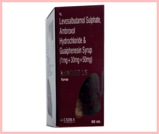 Khasigo Ls  60 Ml 60 Ml ( Ambroxol 30 Mg, Guaiphenesin 50 Mg & Levosalbutomol 1 Mg /5 Ml  ) By Cadila