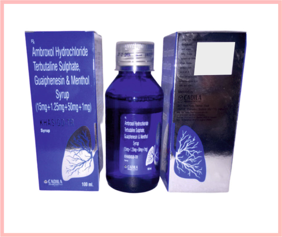 Khasigo Tr 100 Ml 100 Ml ( Ambroxol 15 Mg, Terbutaline Sulphale 1.25 Mg, Guaiphenesin 50 Mg ) By Cadila