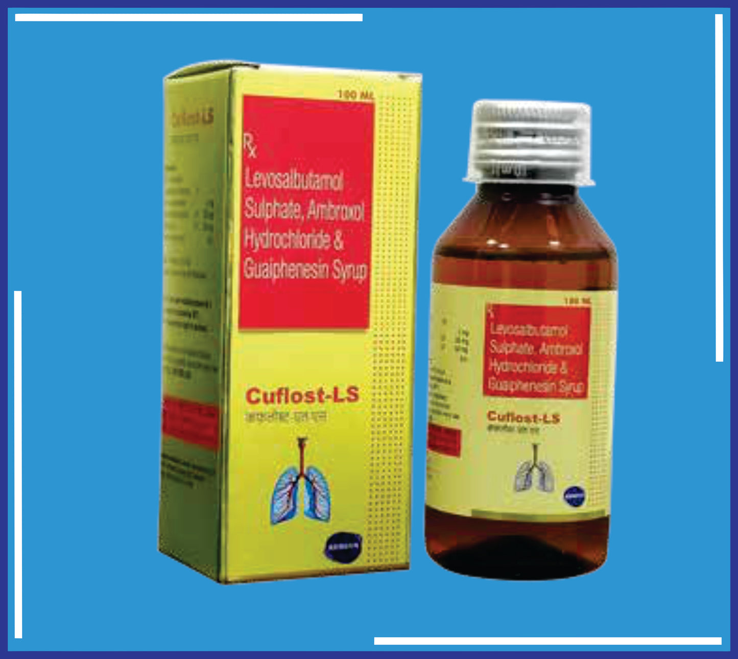 CUFLOST-LS SYRUP 100ML (PET BOTTLE) 1X100Ml (Levosulbutamol 1Mg + Ambroxol Hcl 30 Mg + Guaiphenesin 50 Mg)by Kemsyn