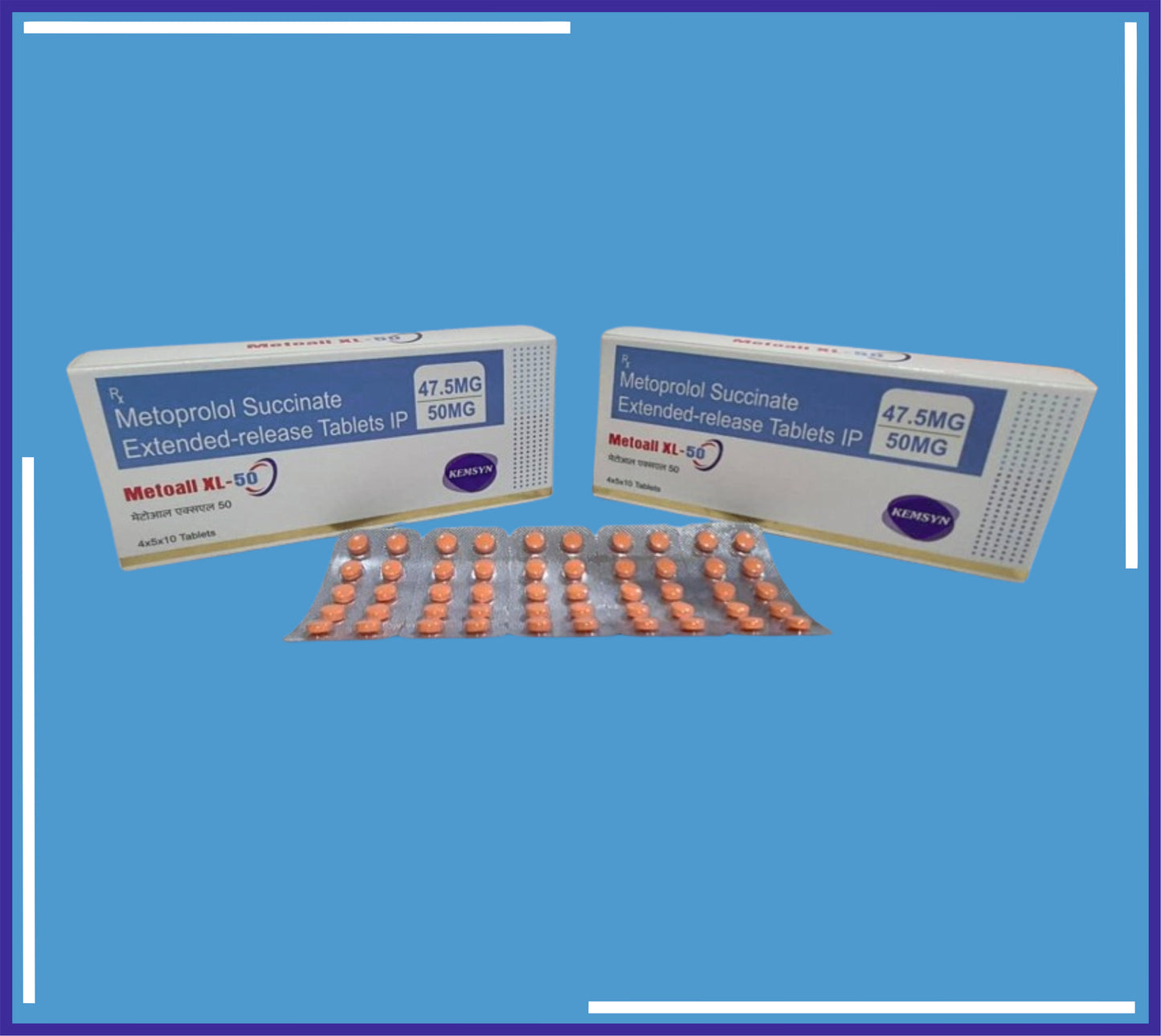 METOALL XL 50 TABLET (BLISTER) 4X5X10 (Metoprolol Tartrate 50Mg)by Kemsyn