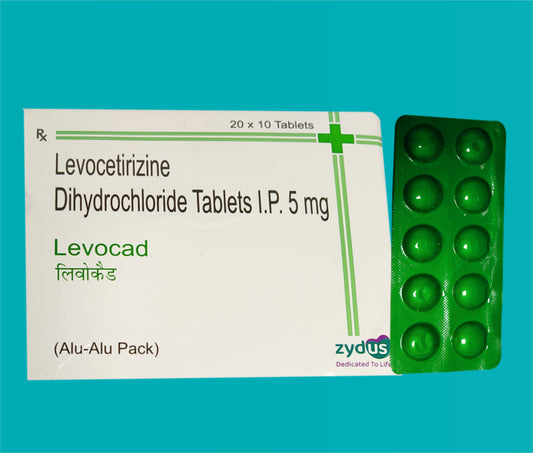 LEVOCAD TAB
 (ALU-ALU GREEN COLOUR) 20x10 ( Levocetirizine Dihydrochloride 5mg ) by Zydus