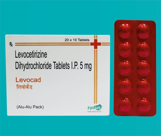 LEVOCAD TAB
 (ALU-ALU RED COLOUR) 20x10 ( Levocetirizine Dihydrochloride 5mg ) by Zydus