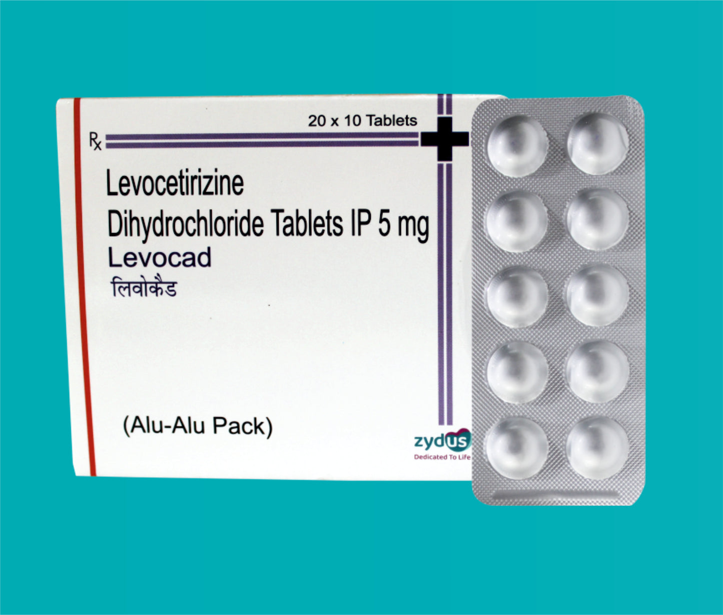 LEVOCAD TAB (ALU-ALU) 1X20X10T ( Levocetirizine Dihydrochloride 5mg ) by Zydus