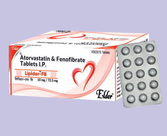 LIPIDER FB TABS (10/160MG) 15'S ( Atorvastatin 10mg,Fenofibrate 160mg ) by Elder