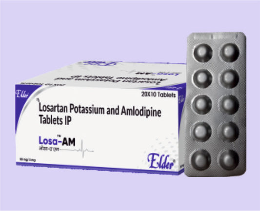 LOSA AM TABS (50/5 MG) 10'S ( Losartan 50 mg, Amlodipine 5 mg
 ) by Elder