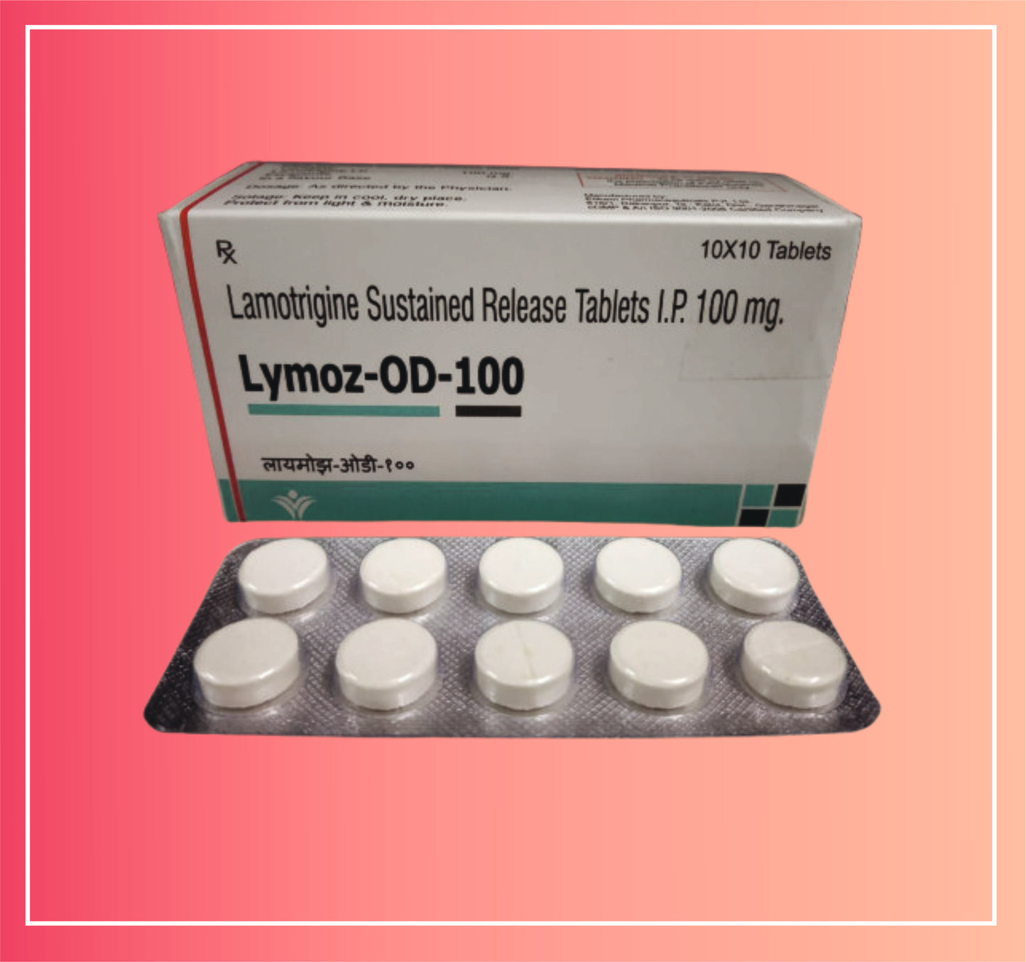 Lamotrigine 100 {Rate of 10 Tab} by Dellwich