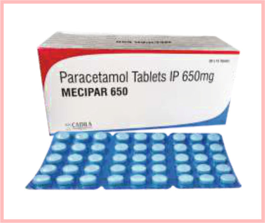 Mecipar 650Mg Tab 30X15 T 15 T ( Paracetamol Tab. 650 Mg ) By Cadila