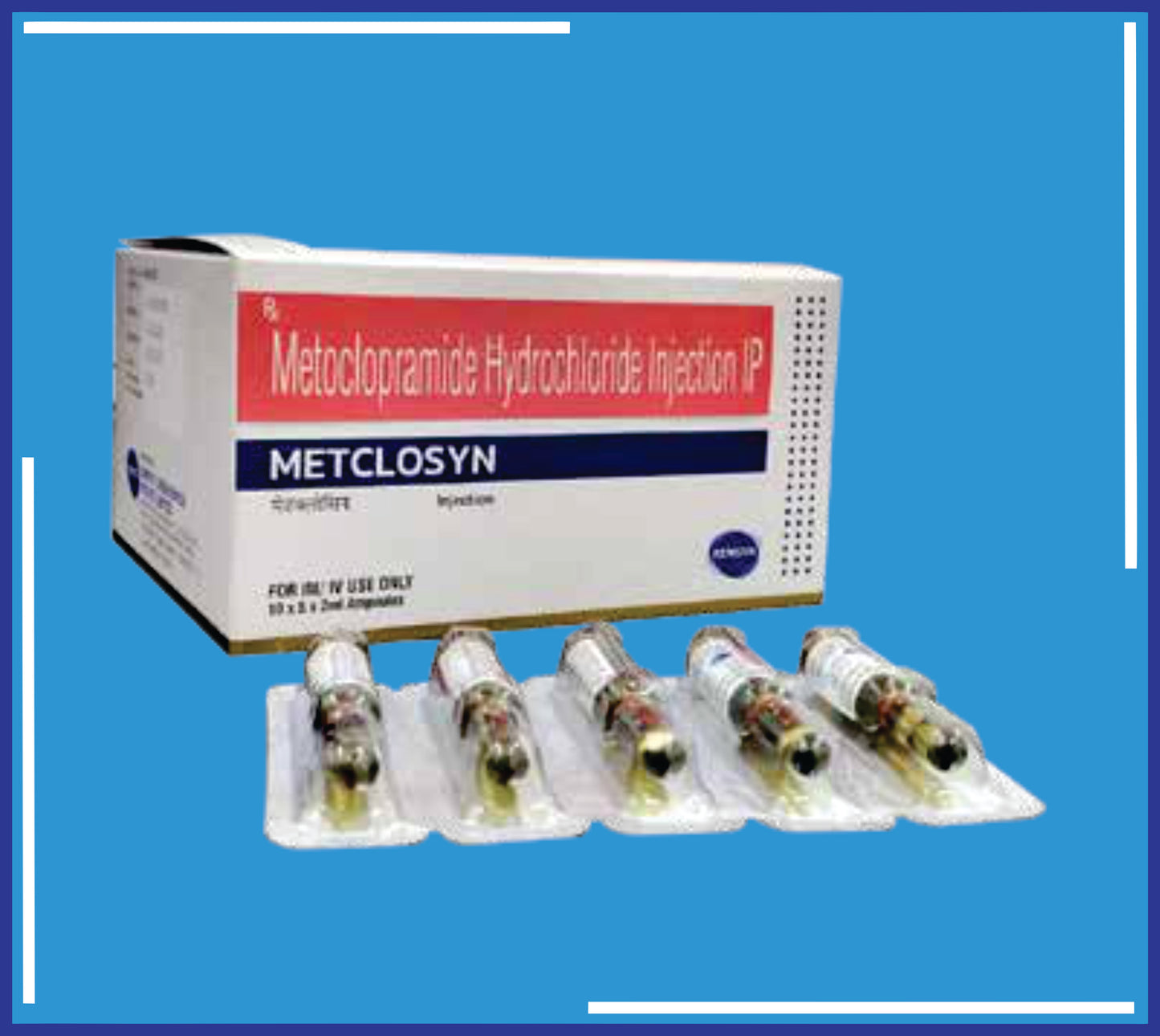 Metclosyn Injection ( Metoclopramide Hcl Bp 5Mg Water For Injection Q.S ) pack 10x5X2ml by Kemsyn