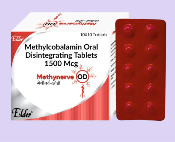 METHYNERVE OD TABS (1500MCG) 10'S ( Methylcobalamine 1500 MCG
) by Elder