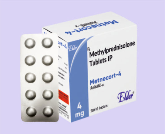 METNECORT 4 TABS 10'S ( Methylprednisolone 4mg
 ) by Elder