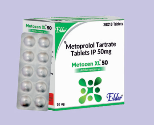 METOZEN XL 50 TABS 10'S ( Metoprolol 50 MG Extended Release
 ) by Elder