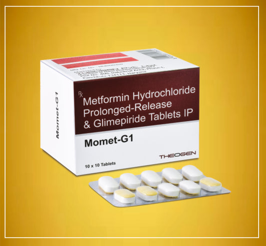 MOMET G1 TAB 10'S ( Glimepiride   (1Mg) +   Metformin (500Mg) ) By Theon