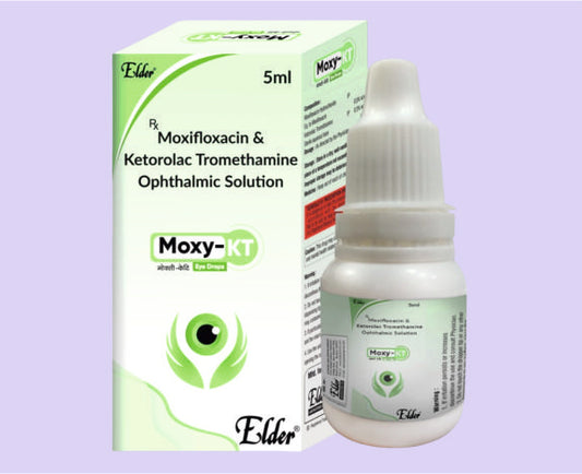 MOXY KT EYE DROPS 5ML ( Moxifloxacin 0.5%, Ketorolac Tromethamine 0.5% w/v ) by Elder