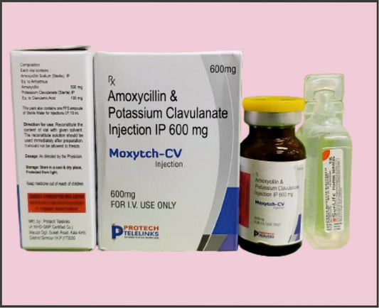 MOXYTCH-CV 600 INJ VIAL ( Amoxycillin (500Mcg) + Clavulanic Acid (125Mg) ) by Protech