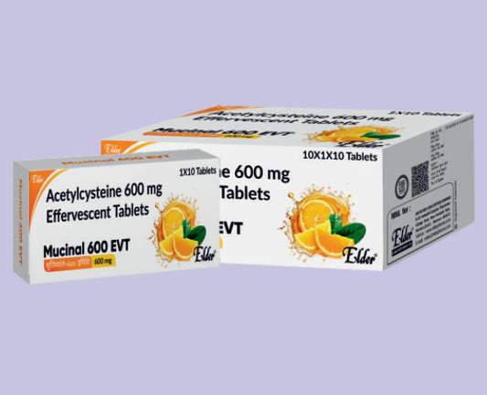 MUCINAL 600 EVT  TABS 10'S ( Acetylcysteine 600mg Effervescent Tabs ) by Elder
