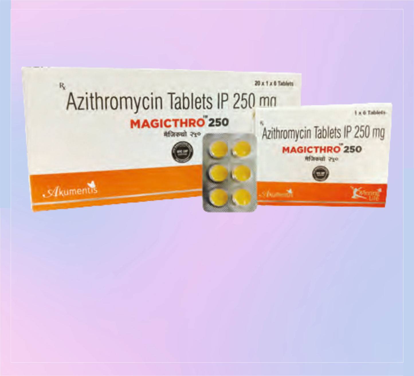 Magicthro 250 Tab (Bl) 20X1X6 Azithromycin 250 Mg by Akumentis