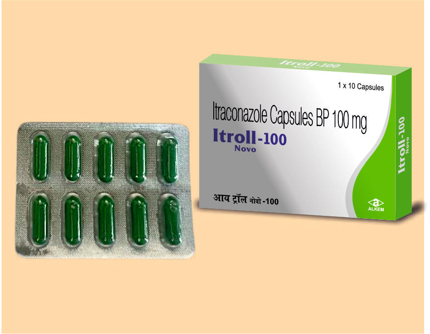 ITROLL NOVO 100 CAPSULES (10'S) Itraconazole 100 mg by Alkem1