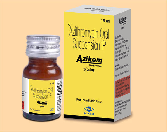 Azikem Suspension (15Ml) 15 ml Azithromycin 100 mg by Alkem1
