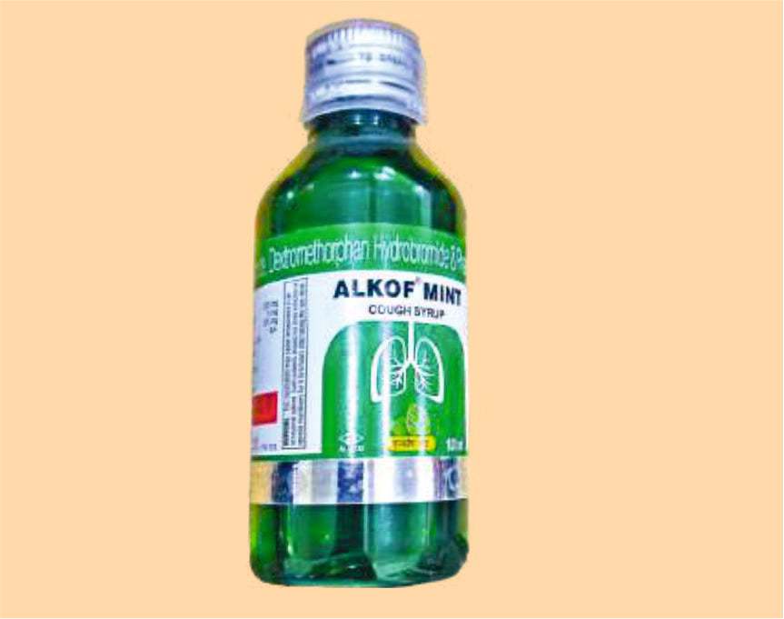 ALKOF MINT COUGH SYRUP (100ML) Cetirizine 2.5 mg + Dextromethorphan Hydrobromide 5 mg + Phenylephrine HCl 2.5 mg by Alkem1