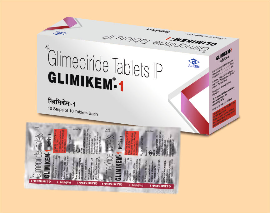Glimikem-1 Tablets(10'S) (10'S) Glimepiride 1 Mg Tab By Alkem1