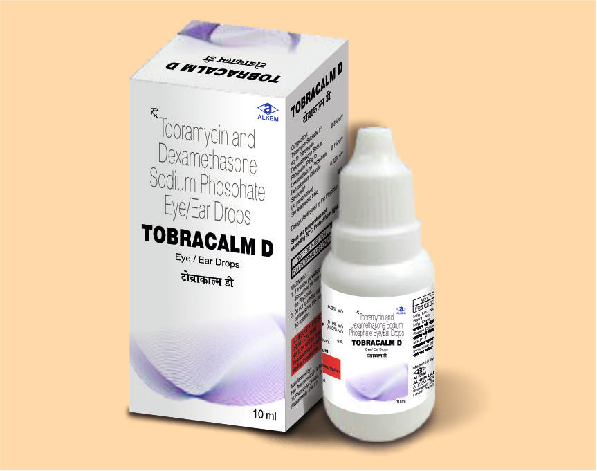 TOBRACALM-D EYE/EAR DROPS (10ML) (Tobramycin 0.3% w/v + Dexamethasone Sodium Phosphate 0.1% w/v) by Alkem1