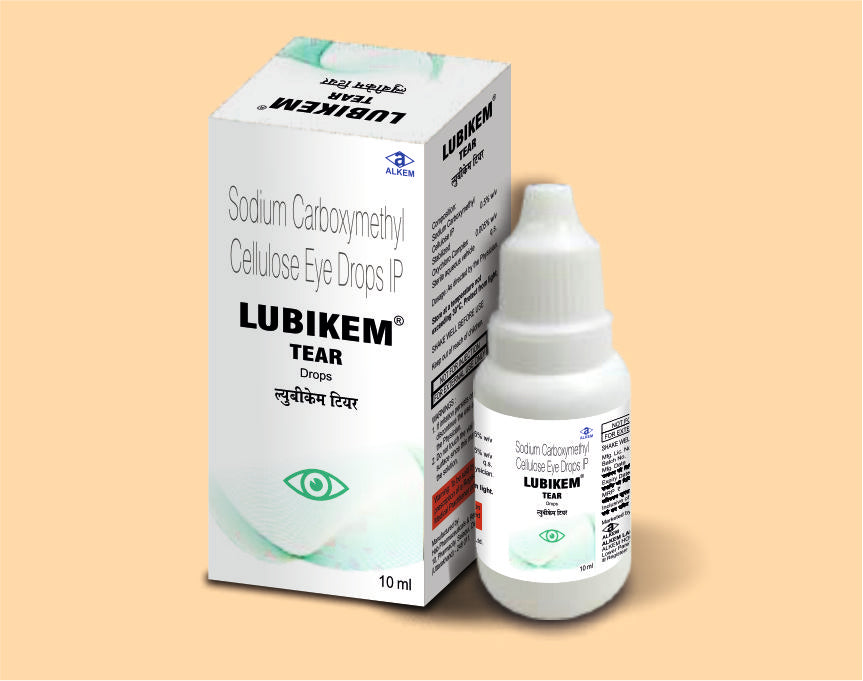 Lubikem Tear Drops (10Ml) (10 Ml) Carboxymethylcellulose Sodium 0.5% W/V Eye Drops By Alkem1