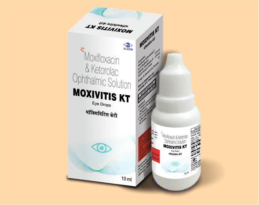 MOXIVITIS KT EYE DROPS (10ML) (Moxifloxacin 0.5% w/v + Ketorolac Tromethamine 0.5% w/v) by Alkem1