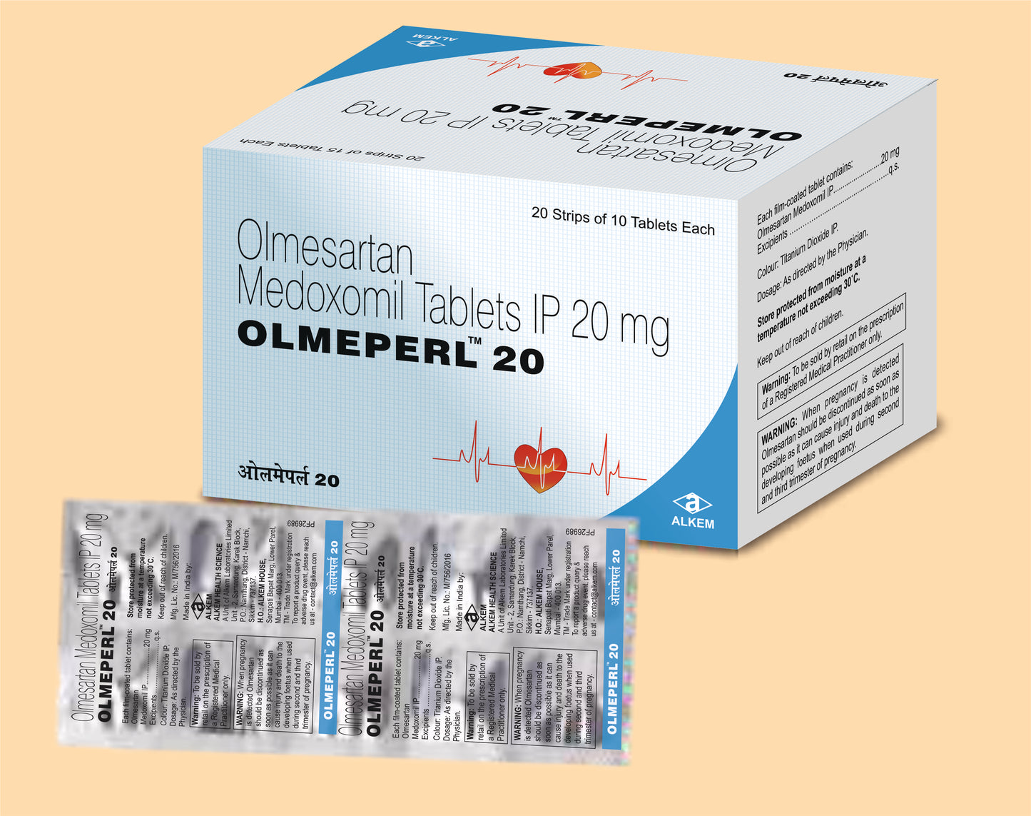 Olmeperl-20 Tablets 15'S 15's Olmesartan Medoxomil 20 mg by Alkem1