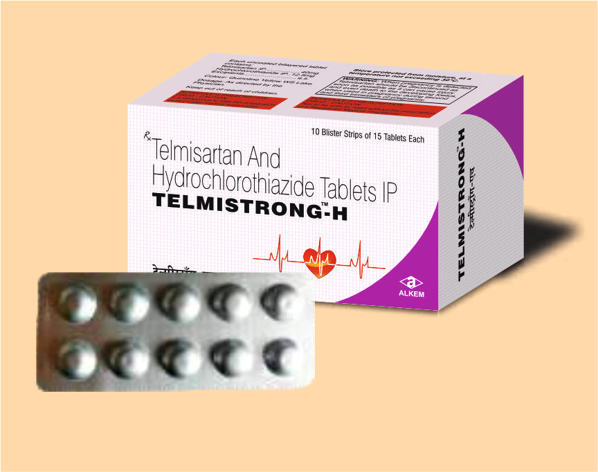 Telmistrong - H Tablets (15'S) (15'S) Telmisartan 40 Mg, Hydrochlorothiazide 12.5 Mg Tab By Alkem1