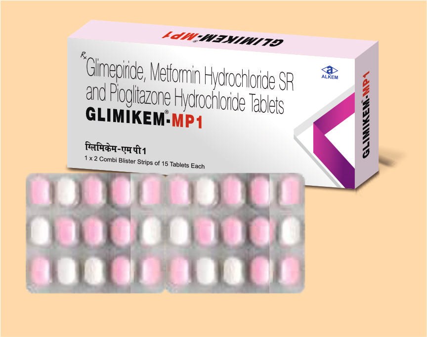GLIMIKEM-MP1 TABLETS (15'S) (Glimepiride 1 mg + Pioglitazone 15 mg + Metformin 500 mg) by Alkem1