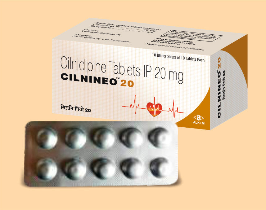 Cilnineo 20 Tablets (10'S) (10'S) Cilnidipine 20 Mg Tab By Alkem1