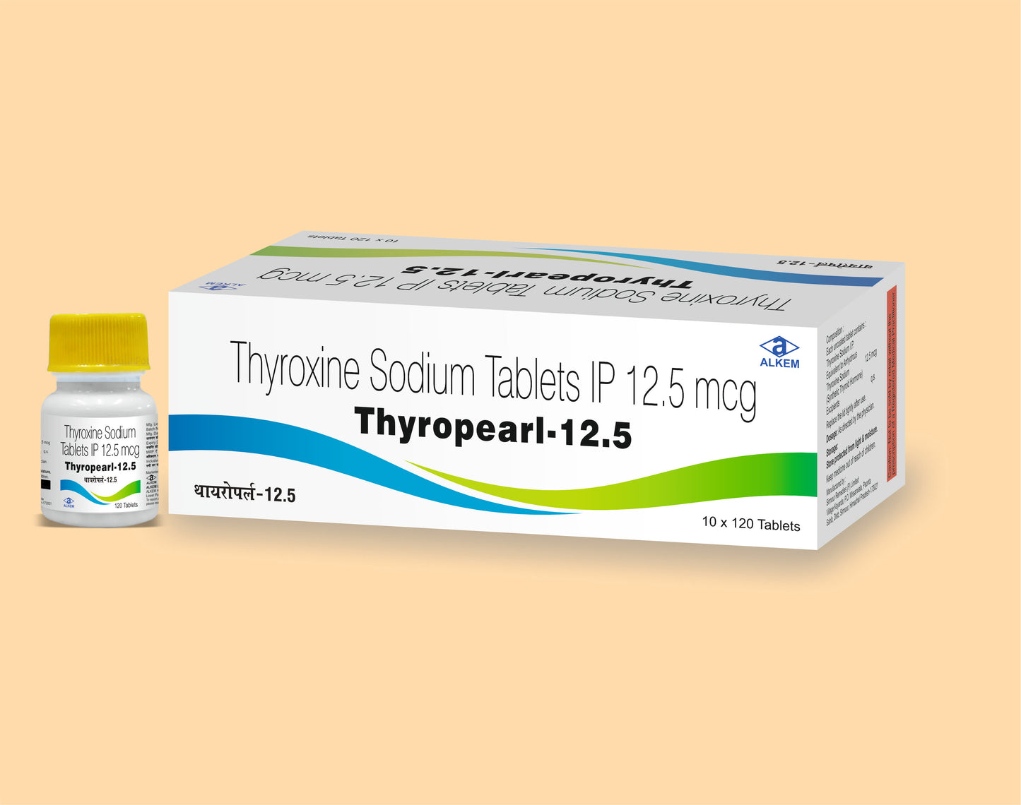 Thyropearl 12.5 Tablets (120'S) 120's Thyroxine Sodium 12.5 mcg by Alkem1