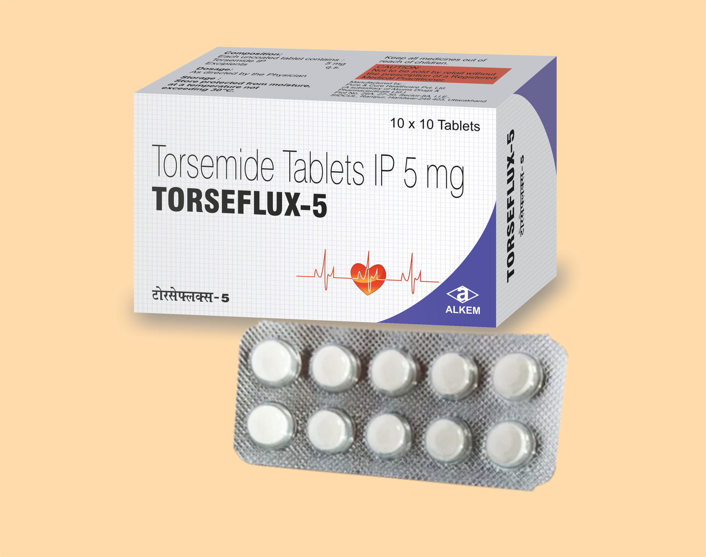TORSEFLUX - 5 TABLETS (10'S) Torsemide 5 mg by Alkem1