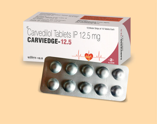 Carviedge - 12.5 Tablets (10'S) 10'S Carvedilol 12.5 mg by Alkem1