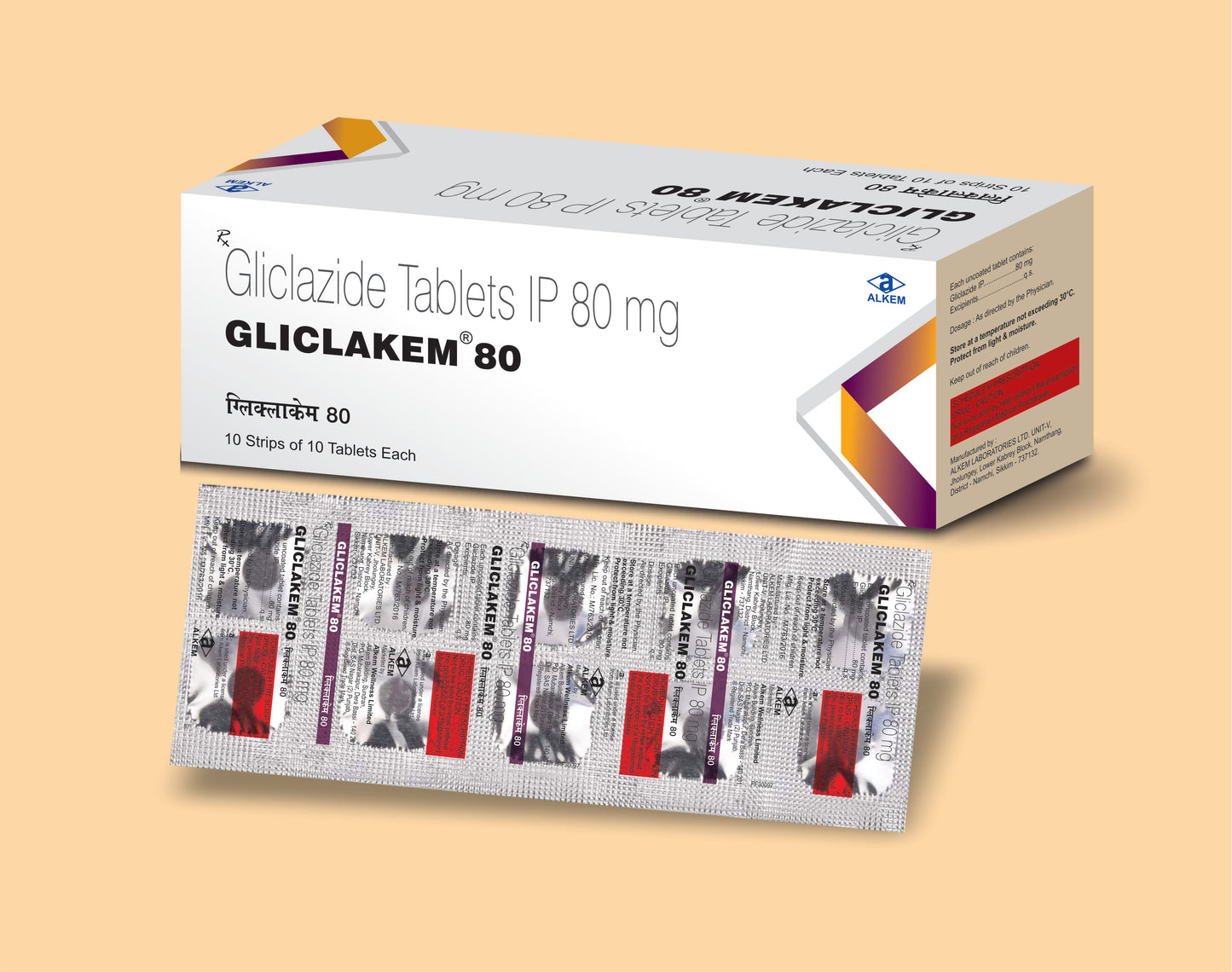 GLICLAKEM 80 TABLETS (10'S) Gliclazide 80 mg by Alkem1