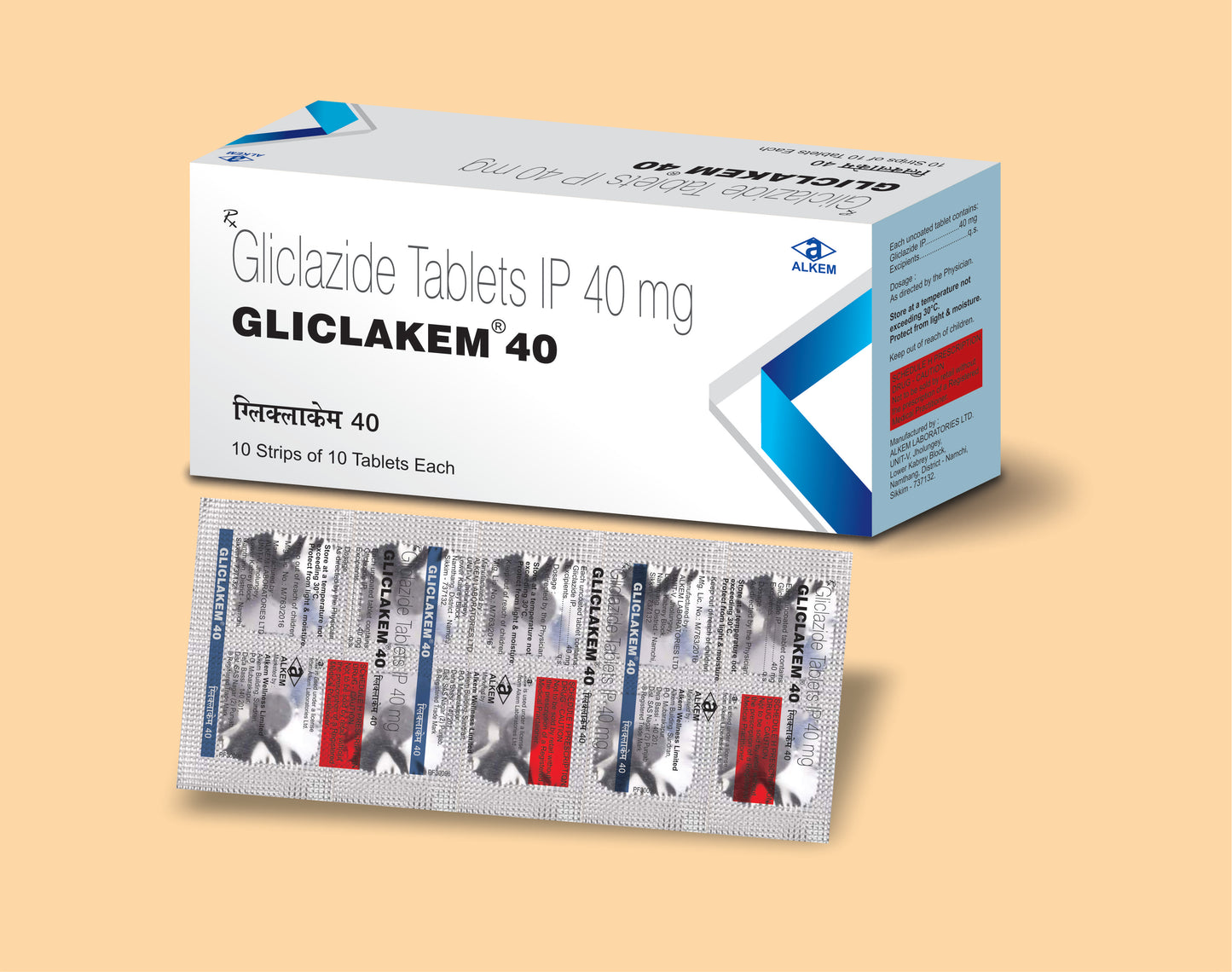 GLICLAKEM 40 TABLETS (10'S) Gliclazide 40 mg by Alkem1