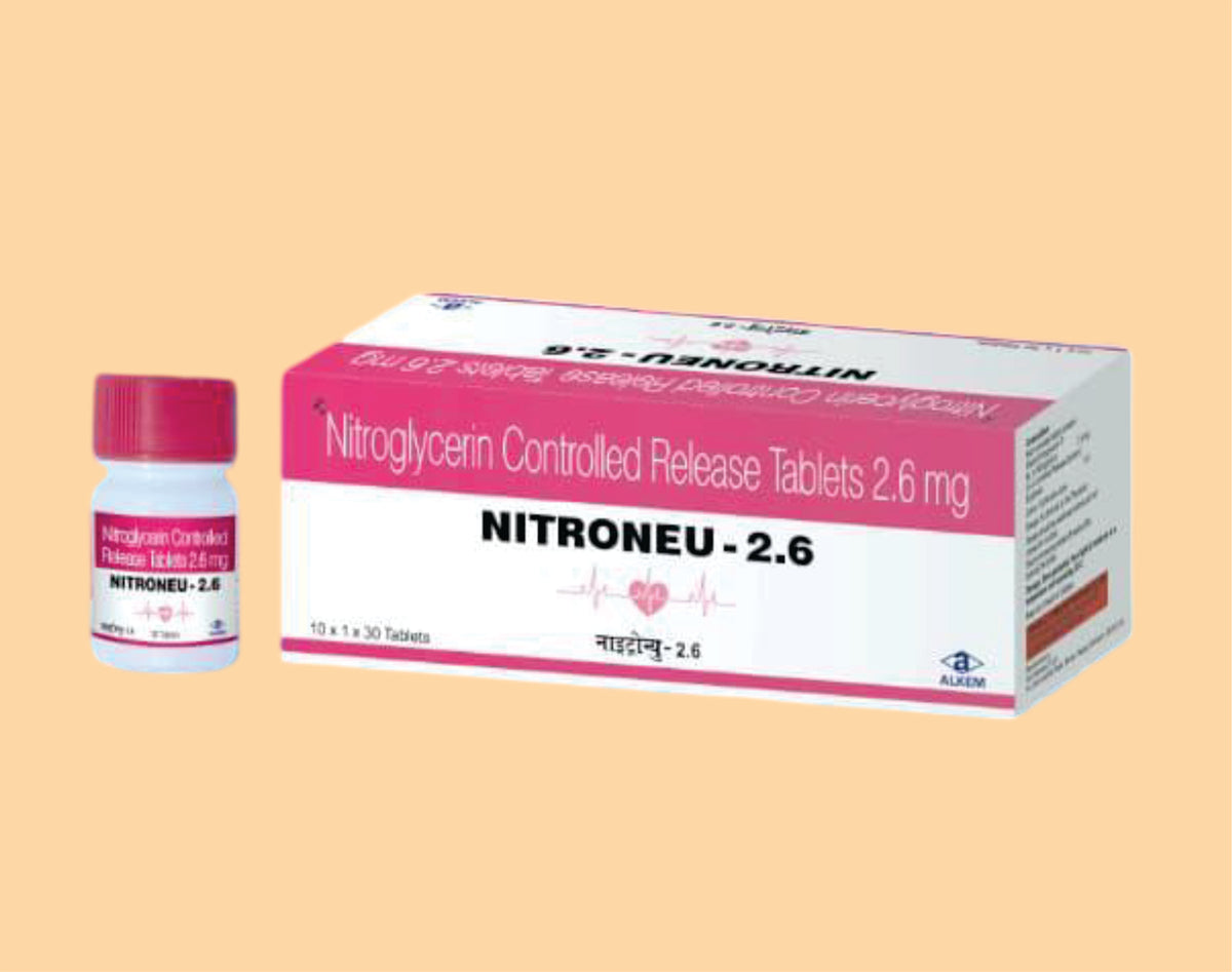 Niitoneu - 2.6 Tablets (30'S) (30'S) Nitroglycerin 2.6 Mg Cr Tab By Alkem1
