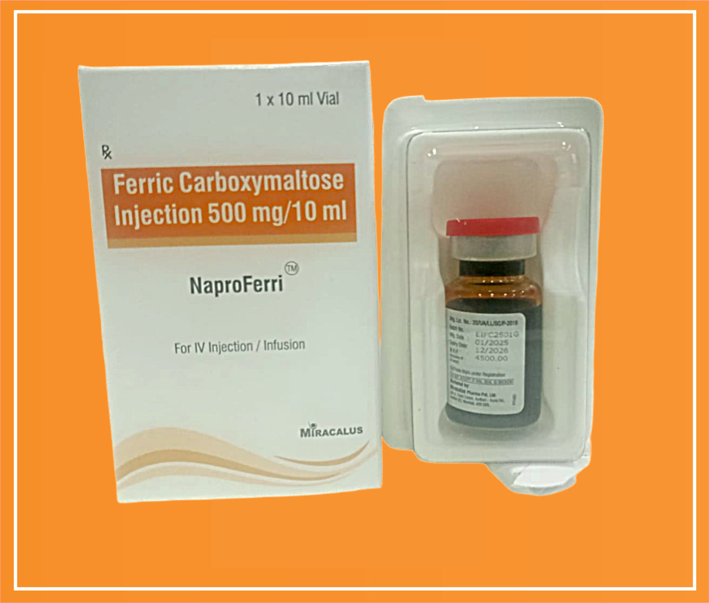 Naproferri 500 Mg/ 10 Ml Vial ( Ferric Carboxymaltose-50Mg/Ml ) by Naprod