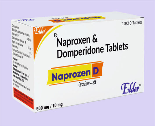 NAPROZEN  D TABS (500/10MG) 10'S ( Naproxen 500,Domperidone 10 ) by Elder