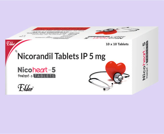 NICOHEART 5 TABS 10'S ( Nicorendil 5 MG
) by Elder