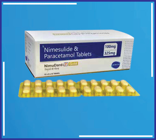 Nimudard-P Gold Tab ( Nimesulide Bp 100 Mg + Paracetamol 325 Mg ) pack 20x10 by Kemsyn