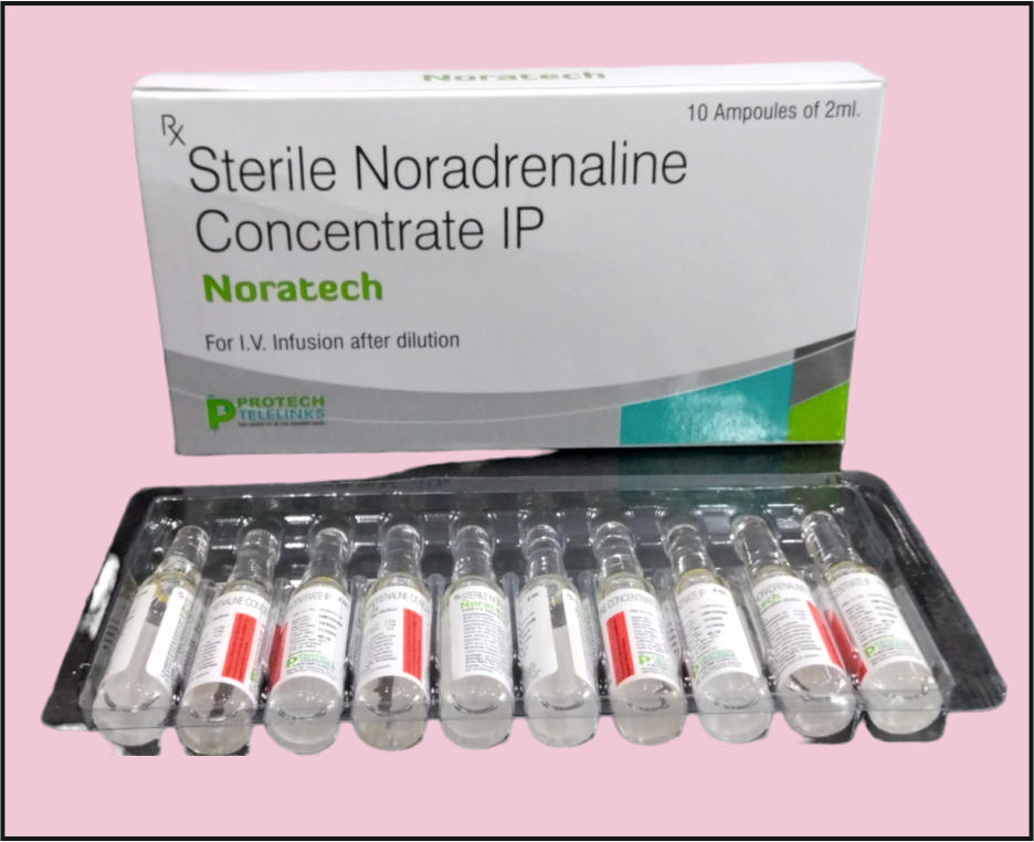 Noratech (2Ml) Noradrenaline 4 Mg Concentrate By Protech
